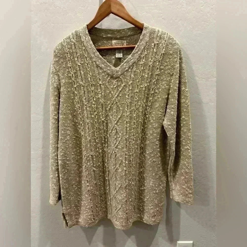 St. John’s Bay Vintage Linen Blend Sweater Size L